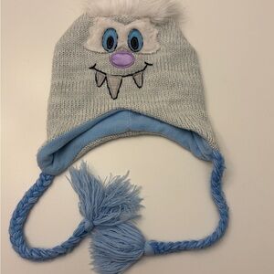 Disney Parks Kids Yeti Knit Beanie Hat Tassels Blue Grey